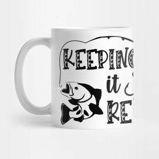 Less Talk More Fishing - Gift For Fishing Lovers, Fisherman - Black And White Simple Font Mug